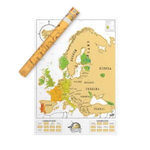 Mapa da Europa Grande para Raspar - Original Luckies